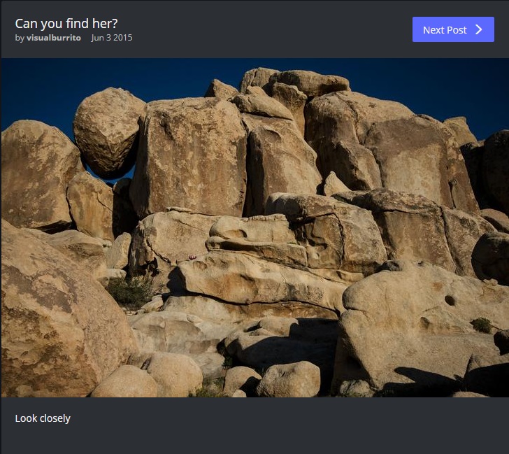 bambina tra le rocce riesci a trovarla?